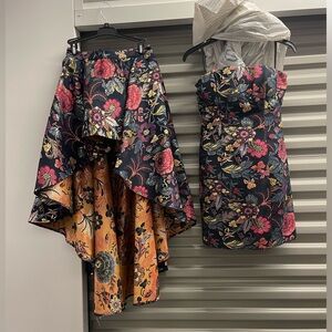 BEBE 2 piece high low removable skirt size 6 worn once